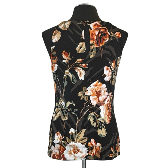 SOLD - White House Black Market - Sleeveless Floral Stretch Halter Shell Top - Picture 6 of 10